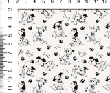 1yd cut R-57 101 Dogs Small White Woven Retail 1yd cut R-57 101 Dogs Small White Woven Retail
