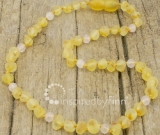 Amber Teething Necklace - Kids Unpolished Lemon Rose Quartz, All Kids SizesInspired by Finn</