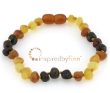 Clasped Baltic Amber Bracelet - Unpolished Multi