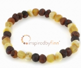 Baltic Amber Elastic Bracelet - Unpolished Diversity