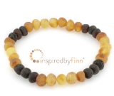 Baltic Amber Elastic Bracelet - Unpolished Multi