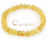 Baltic Amber Elastic Bracelet - Unpolished Lemonade (Cinnamon Sprinkle)