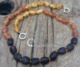 NEW! Baltic Amber Anklet - AdjustableUnpolished Tri-Color