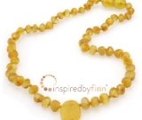 Amber Teething Necklace - Kids Unpolished Pendant Harvest - All Kids Sizes - Teething, Health & W