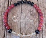 Good Cheer, Confident & MotivatedCarnelian, Citrine & Smoky Quartz Elastic Bracelet