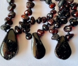 Amber Necklace - Kids Polished Pendant Dk Cherry - Size 11.5-12.5