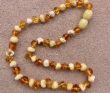 Amber Teething Necklace - Kids Polished Boho - Size 10.5-14