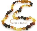 Amber Teething Necklace - Kids Unpolished Multi - All Kids Sizes - Teething, Health & Wellness</u