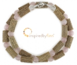 Kids Rose Quartz Gemstone & Hazel NecklacePure Love - Nurturing and Calming