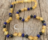 Amber Teething Necklace - Kids Unpolished Harvest + FOCUS & CONCENTRATION, All Kids SizesInsp