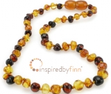 Amber Teething Necklace - Kids Polished 3 Different - All Kids Sizes - Teething, Health & Wellnes