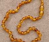 Amber Teething Necklace - Kids Polished Sunset - Size 10.5-12.5