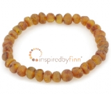 Baltic Amber Elastic Bracelet - Unpolished Cider