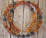 Uplifting Baltic Amber & Smoky Quartz NecklaceAdult Necklace