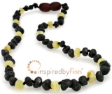 Baltic Amber Necklace - Kids Unpolished Dark with Light