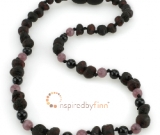 Baltic Amber Teething Necklace - Kids Unpolished Molasses + CURBS HYPERACTIVITY, All Kids Sizes<b