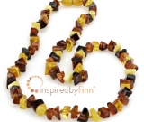 Adult Size Baltic Amber Necklace - Polished Chips - Montage