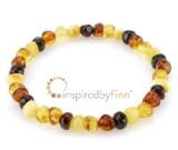 Baltic Amber Elastic Bracelet - Polished 4 Different Colors