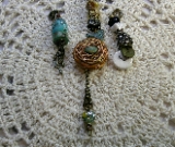 gift sets- bird with bird nest,  ceramic pendant soar,  turquoise nugget pendant