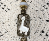 llama love necklace pendant