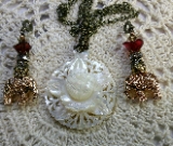 gift sets- mother of pearl  necklace & golden elephants