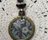 a bird's paradise  enameled necklace pendant-2