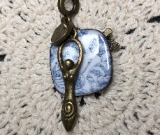 goddess of the blue garden enameled necklace pendant