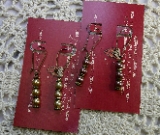 earring sets-vintage beaded pearlish drop earrings brass ear wires--soft mauve, earthl glow