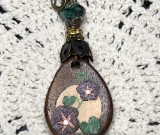 morning glory wood necklace pendant