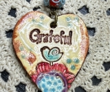 gratitude-kiln fired heart necklace