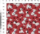 1yd cut R-57 101 Dogs Small Red Woven Retail