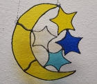 Moon with Stars Stained Glass Sun Catcher