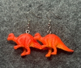 Orange Dinosaur Earrings