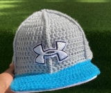 Custom Under Armour Blue & Gray Crochet Hat